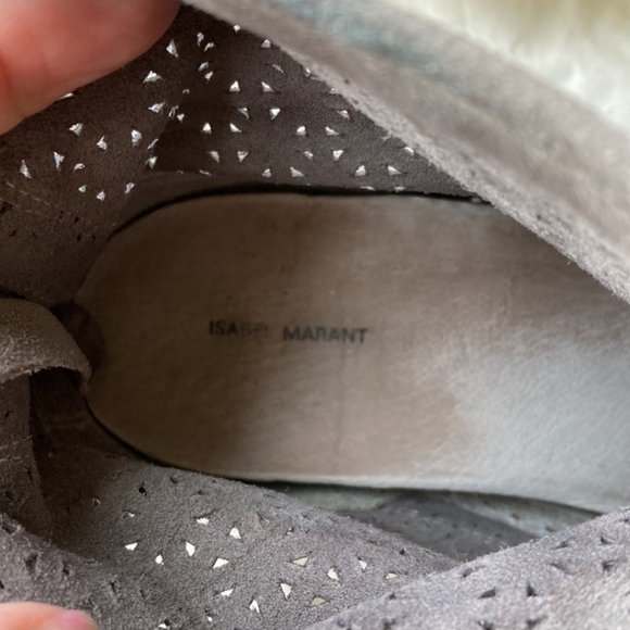 Isabel Marant Baelay booties ankle slouchy vibe boots Taupe perforated l… - Picture 4 of 9